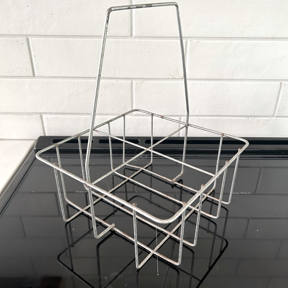 Vintage French zinc bottle carrier